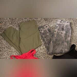 Chic Olive and Gray Women's Leggings